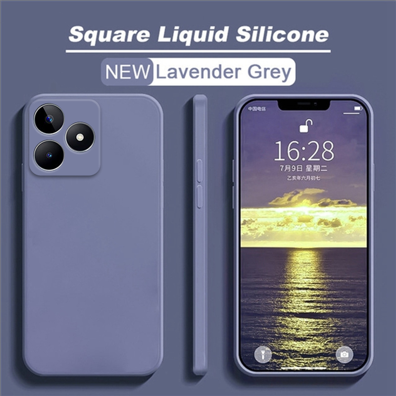 Para Realme C53 funda protectora de goma de silicona líquida funda de teléfono para Realme C53 funda para Realme C53 C55 C35 C51: Lona / Morado
