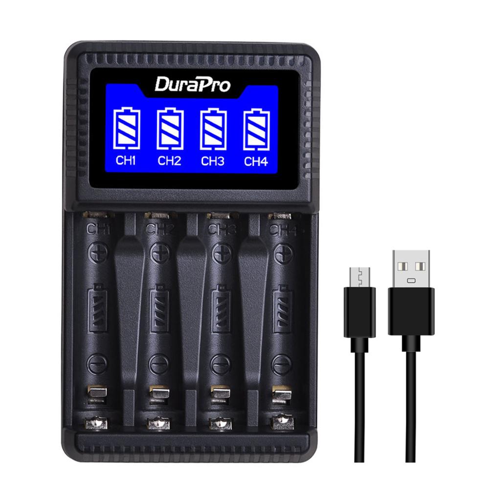 Durapro Lcd Usb 4 Port Charger Voor Aa Aaa Ni-Mh Ni-Cd Oplaadbare Batterij Voor Calculator, Speler, afstandsbediening, Speelgoed Batterij