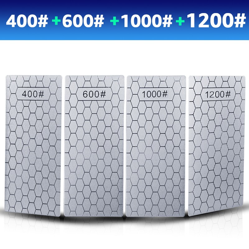 Diamond Knives Sharpening Stone 400# 1000# 600# Grindstone Knife Sharpener Ultra-thin Honeycomb Surface Whetstone Set: ALL