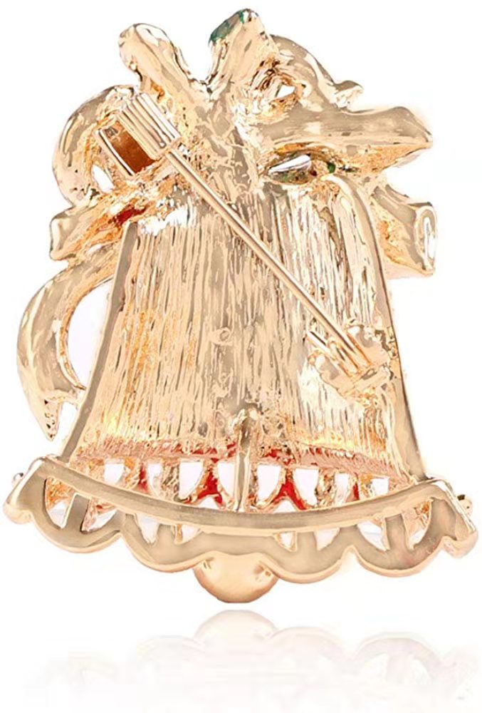 Farverige vintage rhinestones sløjfe juletræ klokker broche til kvinder jule jakkesæt nåle smykker frakke kjole tilbehør