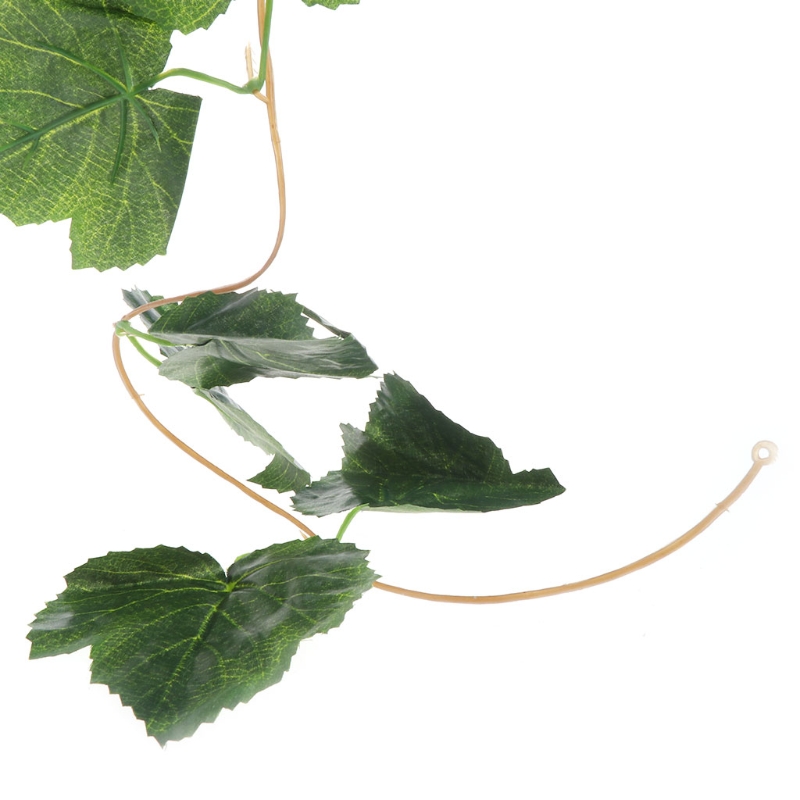 Kunstig vindrue krybdyr æske dekoration firben grønne blade 2.4m plante krybdyr terrarium indretning