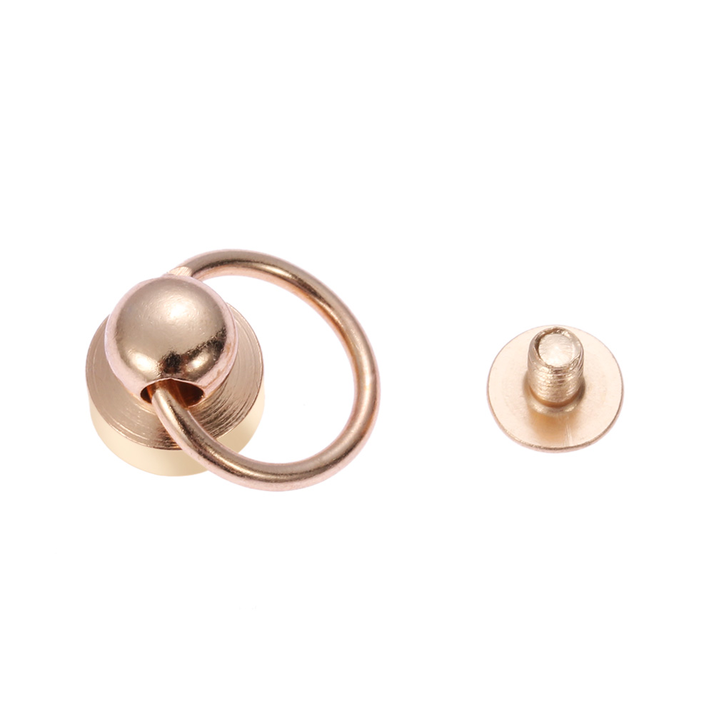 100Pcs/Bag Round Ring Head Garment Rivet Round Head Screws With Pull Tab Brass Nail DIY Cloth Button Stud for Clothes Phone Case: gold / 8mm