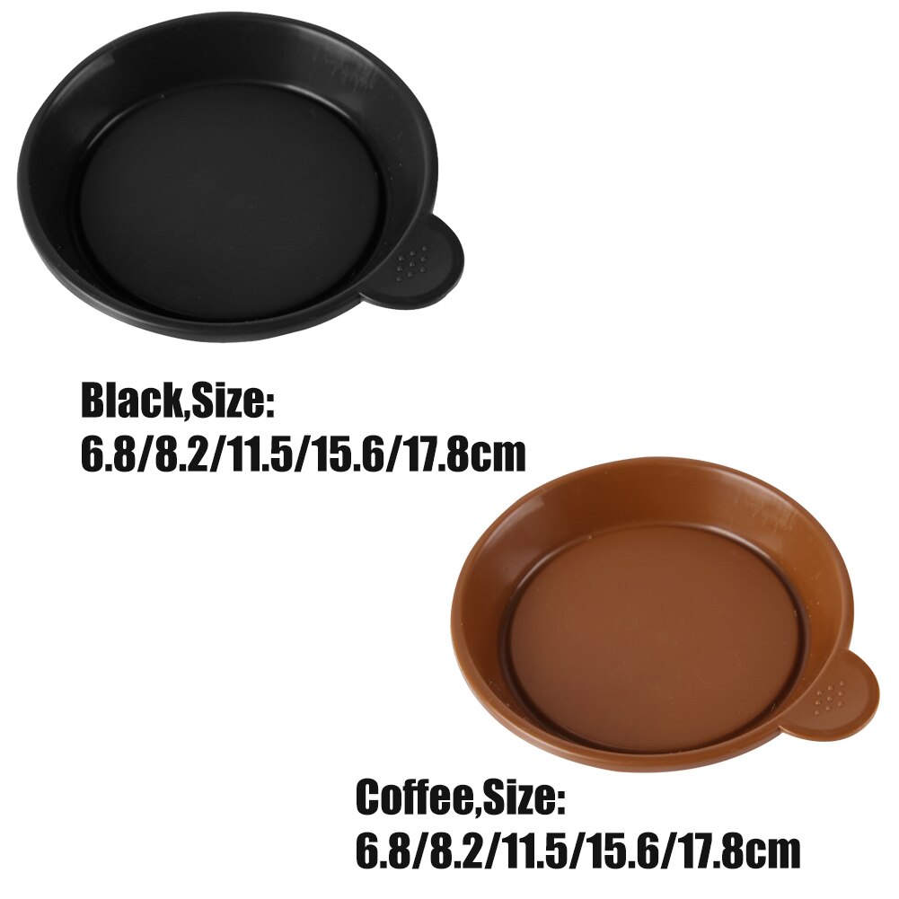 5pcs Solid Indoor Outdoor Round Flower Pot Home Garden Balcony With Handle Waterproof Durable Container Drip Tray Plant Saucer