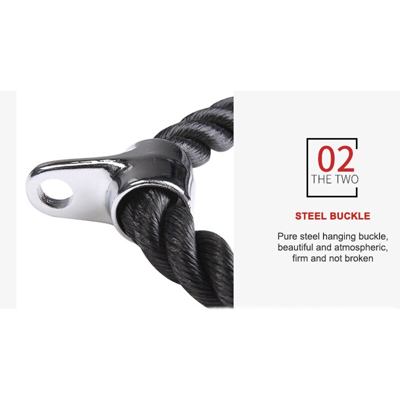 Durable Fitness Body Building Gym Pull Rope Rope Cable Pull Down Abdominal Crunches Laterals Biceps Muscle Training