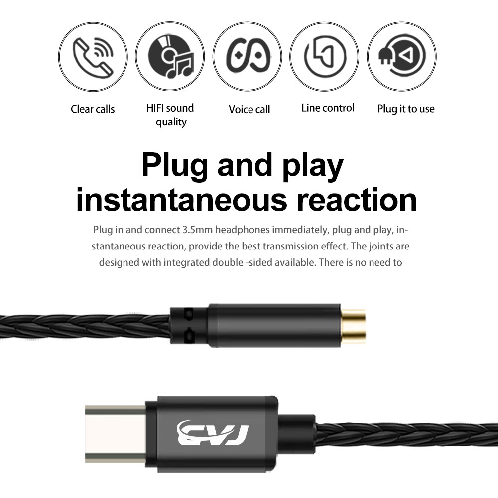CVJ CT-3 Earphone Cable DAC Type-C to 3.5mm/4.4mm CX31993 Chip 8 Weaving Silver -plated Cables Hifi sound presentation