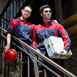 Men Women Work Clothing Sets Long Sleeve Jackets and Work Pants Workwear Suits Factory Workers Car Repair Overalls: pic color  3 / M