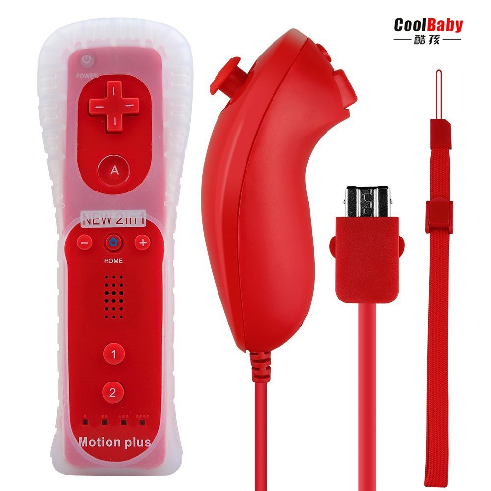 2 in 1 Wireless Controle Built In Motion Plus Remote Controller For Nintend Wii Bluetooth Remote for Wii Game Accessories