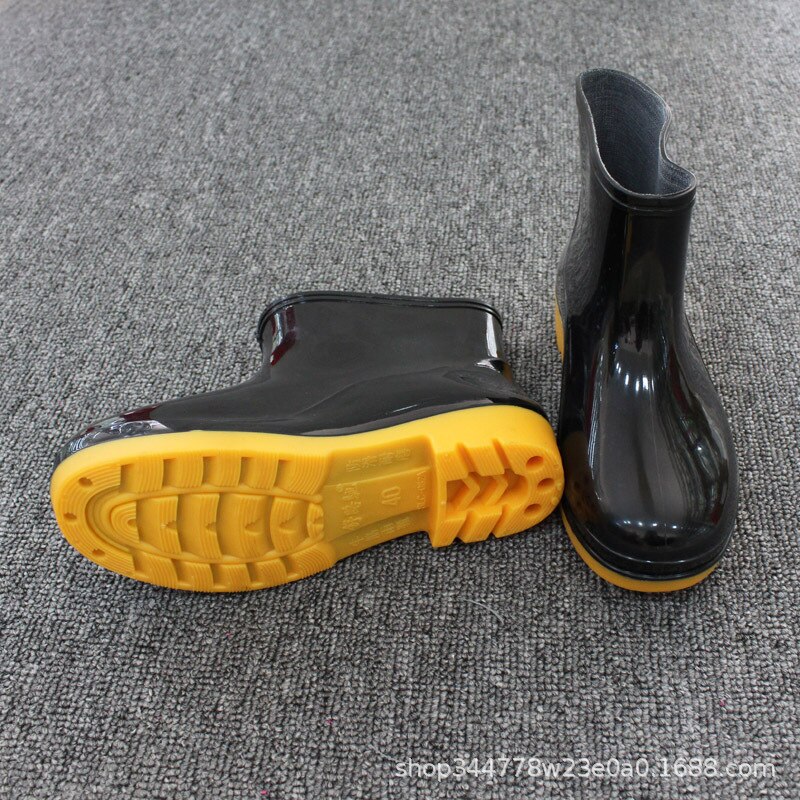 Stijl Anti-Slip Slijtvaste Regen Schoenen Mannen Arbeid Veiligheid Korte Effen Kleur Ademende Mannen Plastic regen Laarzen Mannen Schoenen: color1 / 43