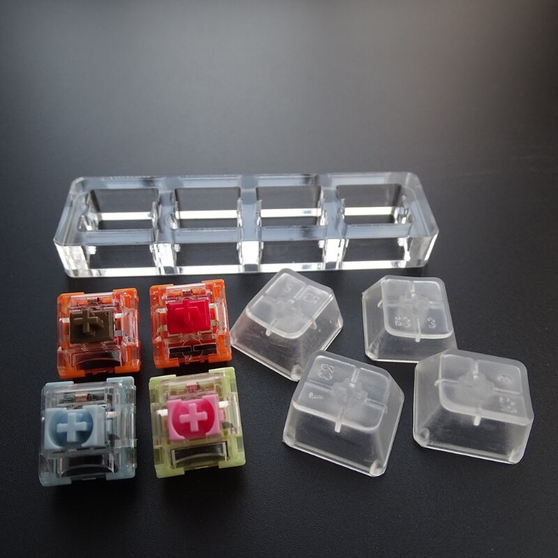 4 Key Switches Tester with Transparent Dust-Proof Acrylic Base TTC Switches Testing Tool for Mechanical Keyboard