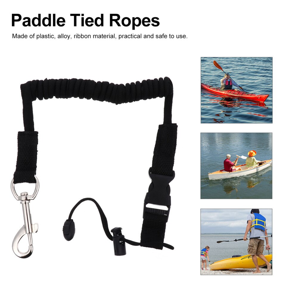 1pc Alloy Ribbon Tied Rod Leash Paddle Leash Strap Rope Paddle Rope Oar Leash for Kayaking Rowing Boat