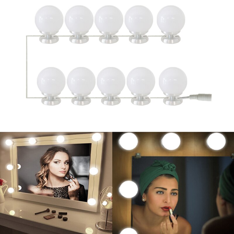 Lampy robić makijażu w stylu hollywood żarówka kosmetyczna 110 V-220 V robić 12V wbudowana instalacja wymienna śruba na bezstopniowym ściemnianym lustrze światło
