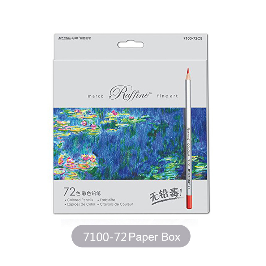 Marco 24/36/48/72Colors Raffine Soft Non-toxic Color Pencil lapis de cor Oil Colored Pencils for School Supplies: 72 colors paper box