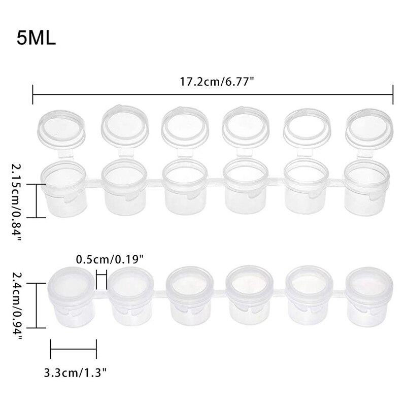 2Ml Wit/Transparante Mini Kleur Lege Plastic Half Pot Aquarel Verf Raster Pot Al