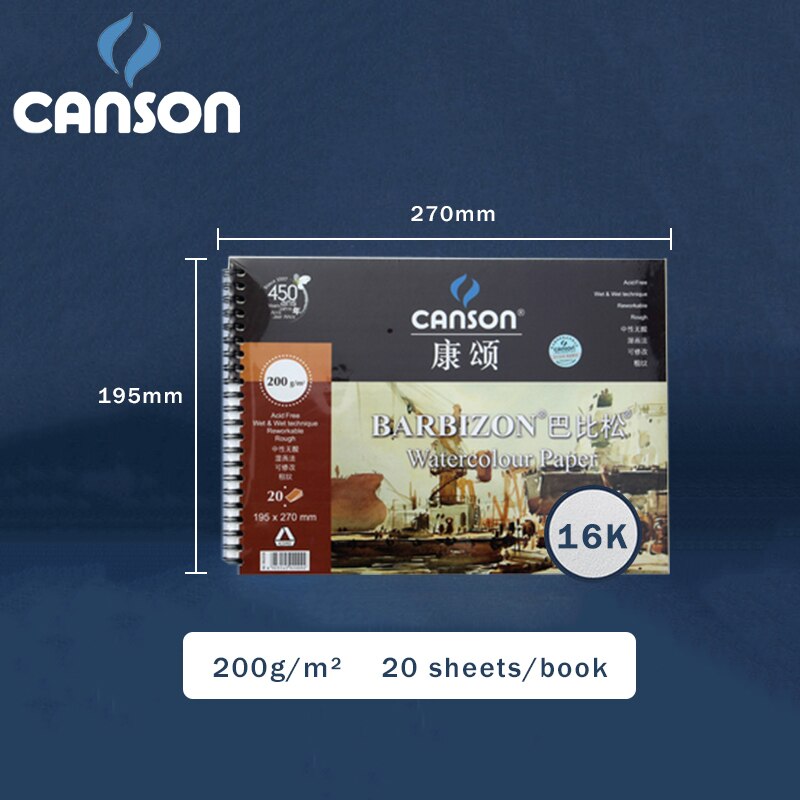CANSON BARBIZON acuarela /libro de lápices de colores/almohadilla/papel 8/16/32K 200/240/300g/m² sellador/bobina libro pintado a mano: BARBIZON200g-16K-CBR