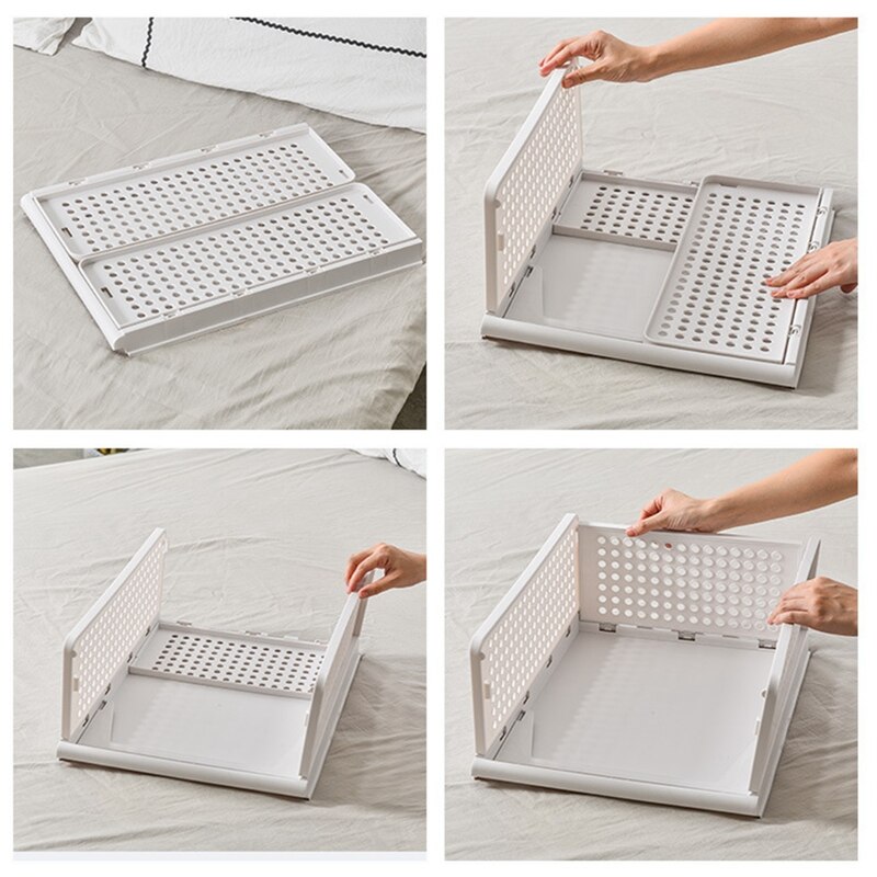 Detachable Wardrobe Clothes Organizer Multi-layer Stackable Shelf Stack Desktop Storage Basket Sundries Partition Board Rack