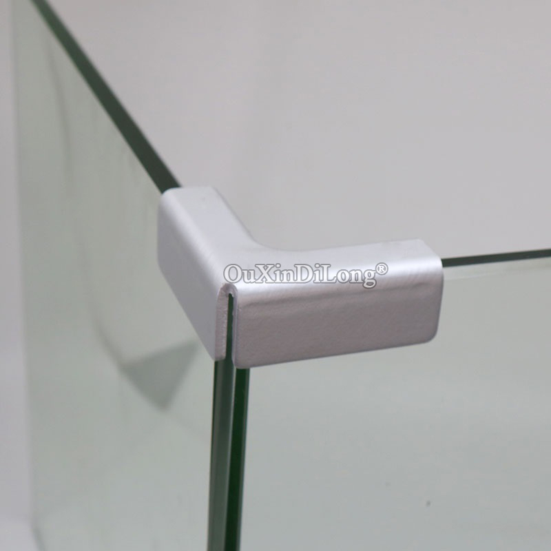 4PCS Aluminum Alloy Glass/Acrylic Showcase Clips/Connector,for Glass/Acrylic,without Drilling,Aquarium DIY Connector Clamp GF341