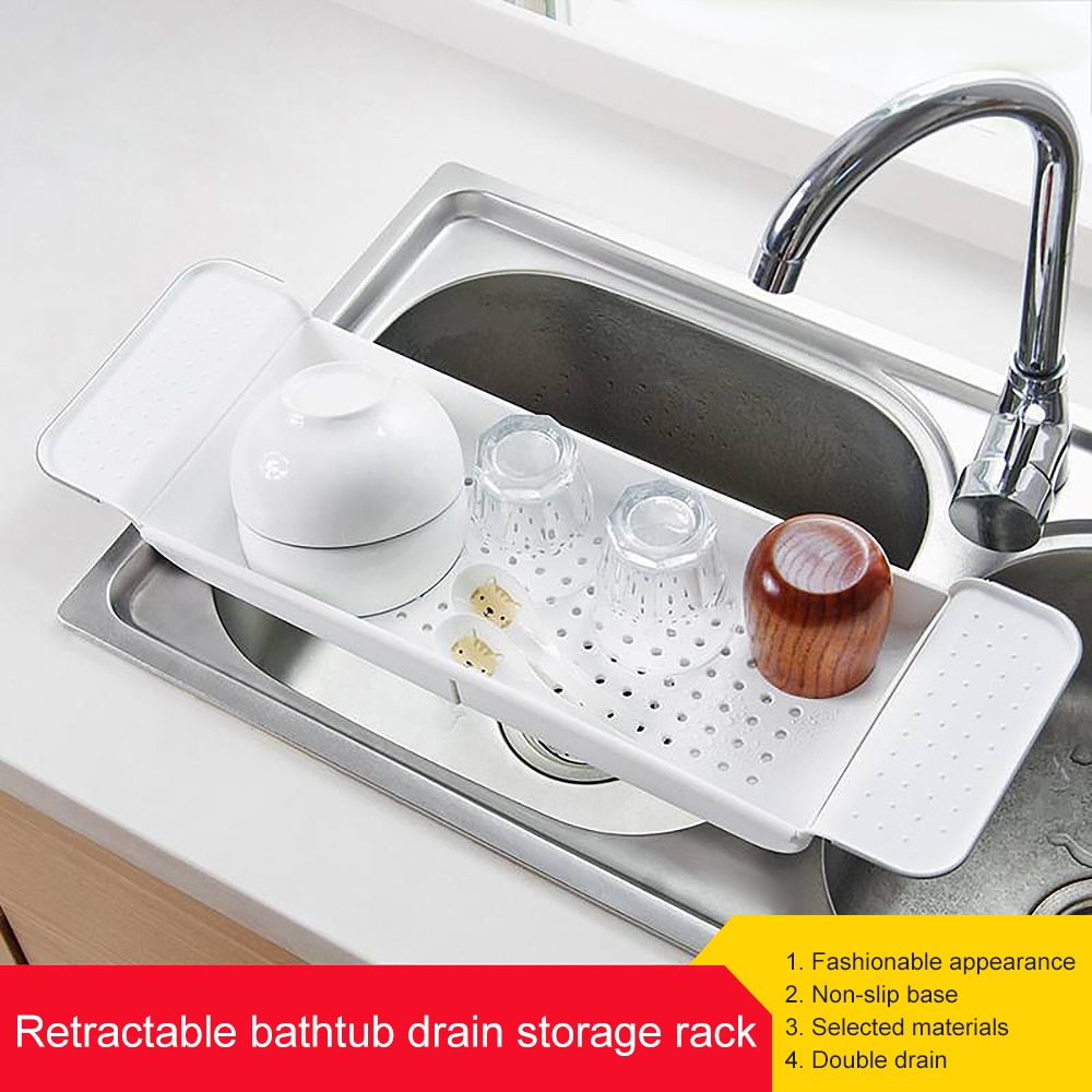 Bathroom Shelf Bathtub Tray Extendable Shower Caddy Bath Tub Rack Towel Wine Book Holder Storage Organization Accessories