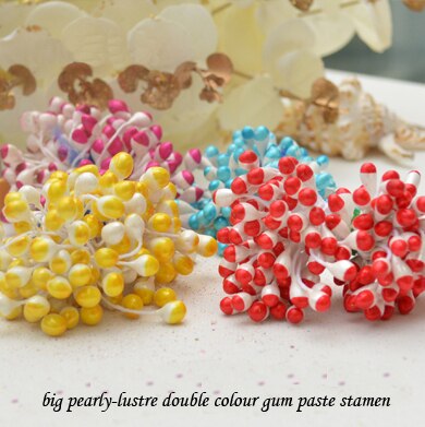 Stamper van bloemen fondant taart suikertaarten bloem * grote parelmoerglans dubbele kleur gumpaste meeldraden 4 repen