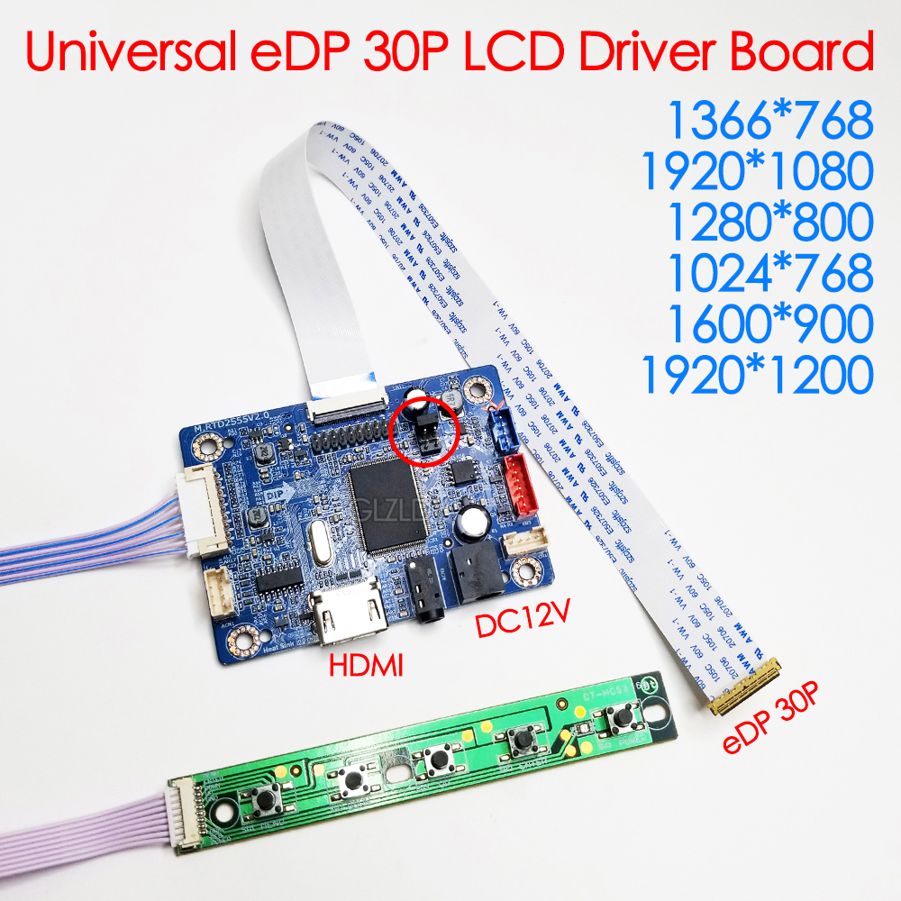Rtd 2555 program gratis jump cap 30p edp lcd driverkort hdmi lyd led-skjerm driverkortsett kontroller 1366 x 768 1920*1080
