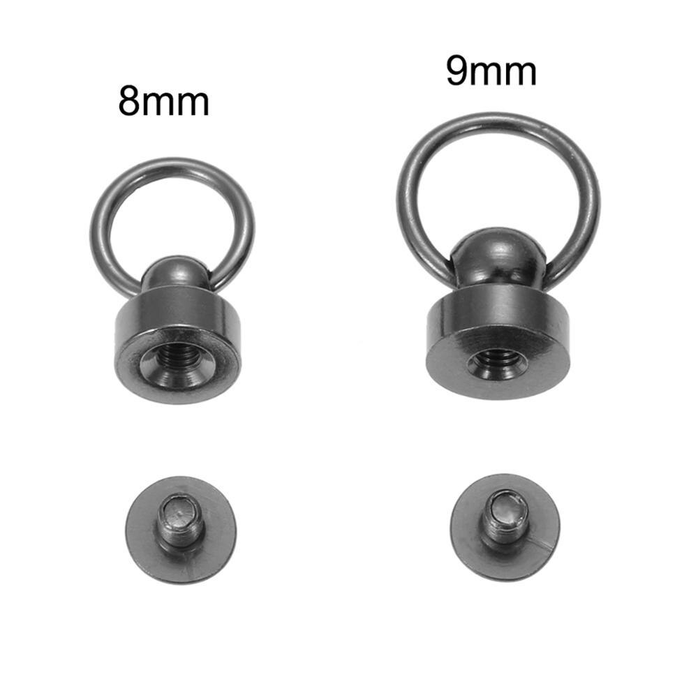 10 piezas de remache giratorio, botón de Metal, cabeza de anillo redondo, tornillo trasero, artesanía de cuero, remache de clavos de latón