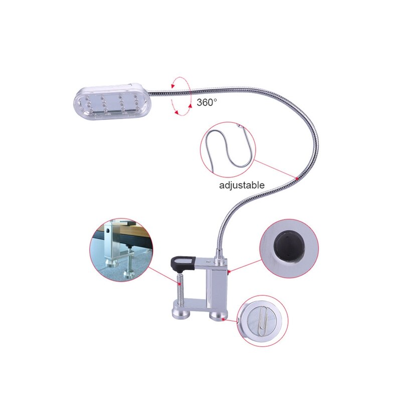 base per barbecue a portato luce a portato super luminosa-collo di cigno flessibile a 360 gradi, resistente alle intemperie, illuminazione per barbecue, lavoro