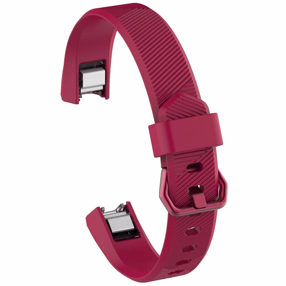 Silicone Band for Fitbit Alta HR Adjustable Soft Secure Wristband Strap Bracelet Watch Replacement Accessories: Red L