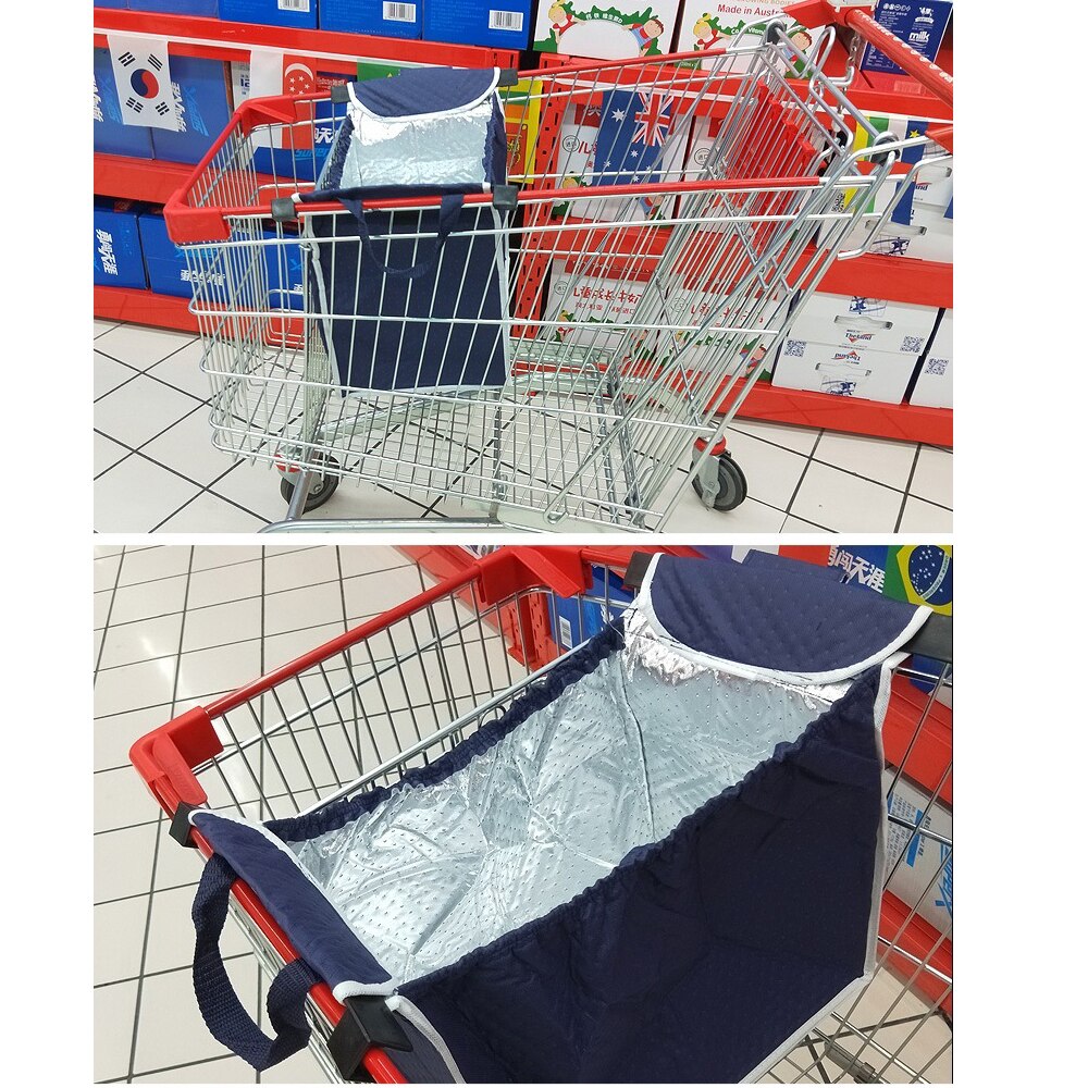 Bolsa de hielo de gran capacidad, bolsa de compras plegable de aislamiento de aluminio ecológico, bolsa de Picnic fresca para fruta, bolso de supermercado
