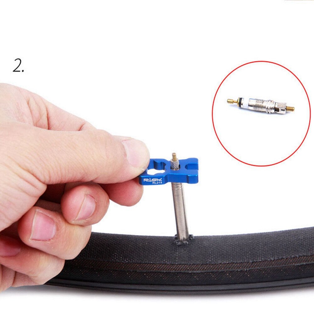 Llave de válvula de bicicleta multifunción 4 en 1, válvula Schrader/Presta, desmontaje de núcleo, herramientas de instalación para bicicleta de montaña y carretera