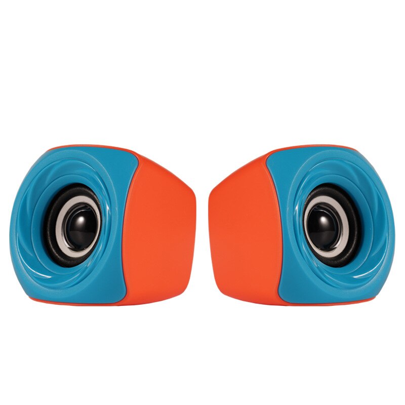 Bekabelde Mini Computer Speakers USB 2.0 Stereo Draagbare PC Speaker Mini USB Laptop Desktop Speaker Stereo Sound Box Luidspreker: Blue orange