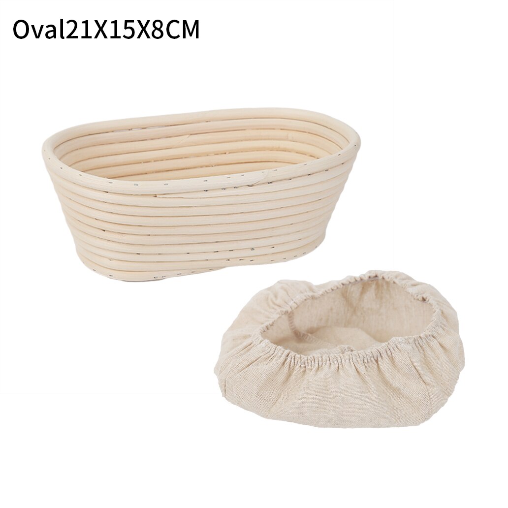 Deeg Gisting Brood Mand Deeg Schraper Bakken Kom Diy Brood Lame Natuurlijke Rotan Proofing Mand Keuken Bakken Tools: Oval21X15X8CM