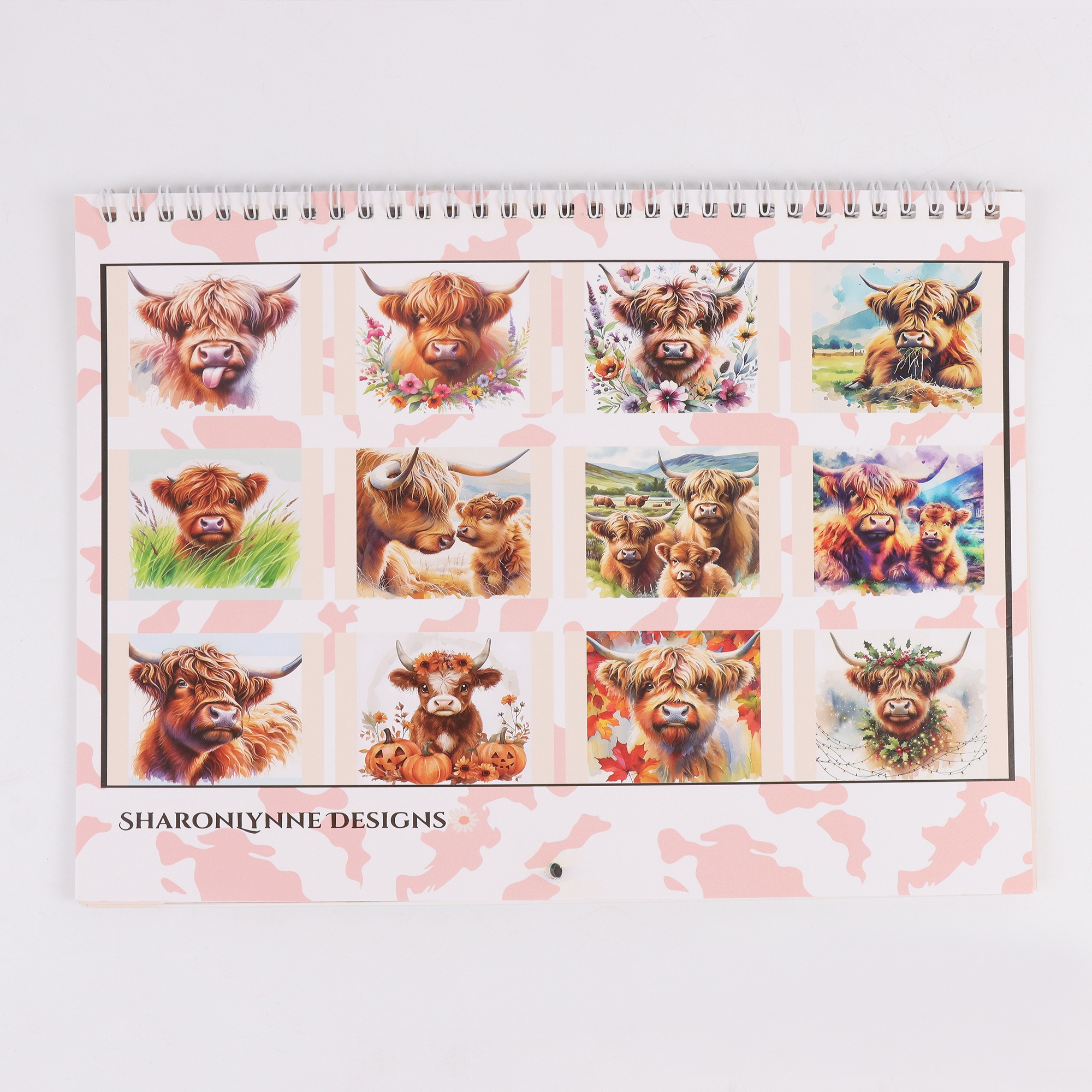 Highland Cow Wall Calendar - Scottish Cattle Daily Planner, Yearly Schedule & Month Notebook for Home Office Decor