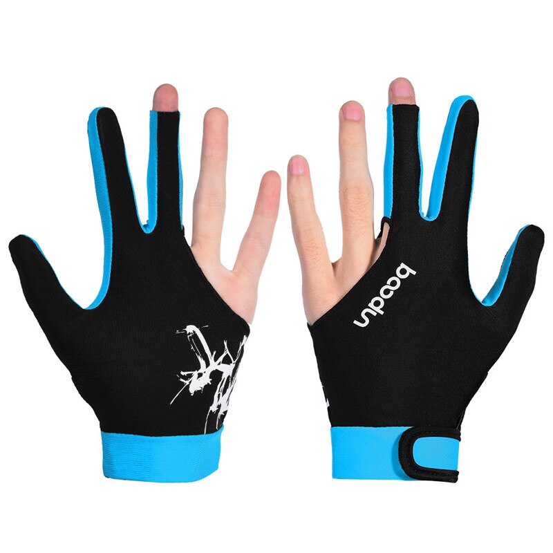 1 Pc Unisex Links Rechterhand Universele Ademend Drie-vinger Biljart Handschoenen Sport Levert: Sky blue / M