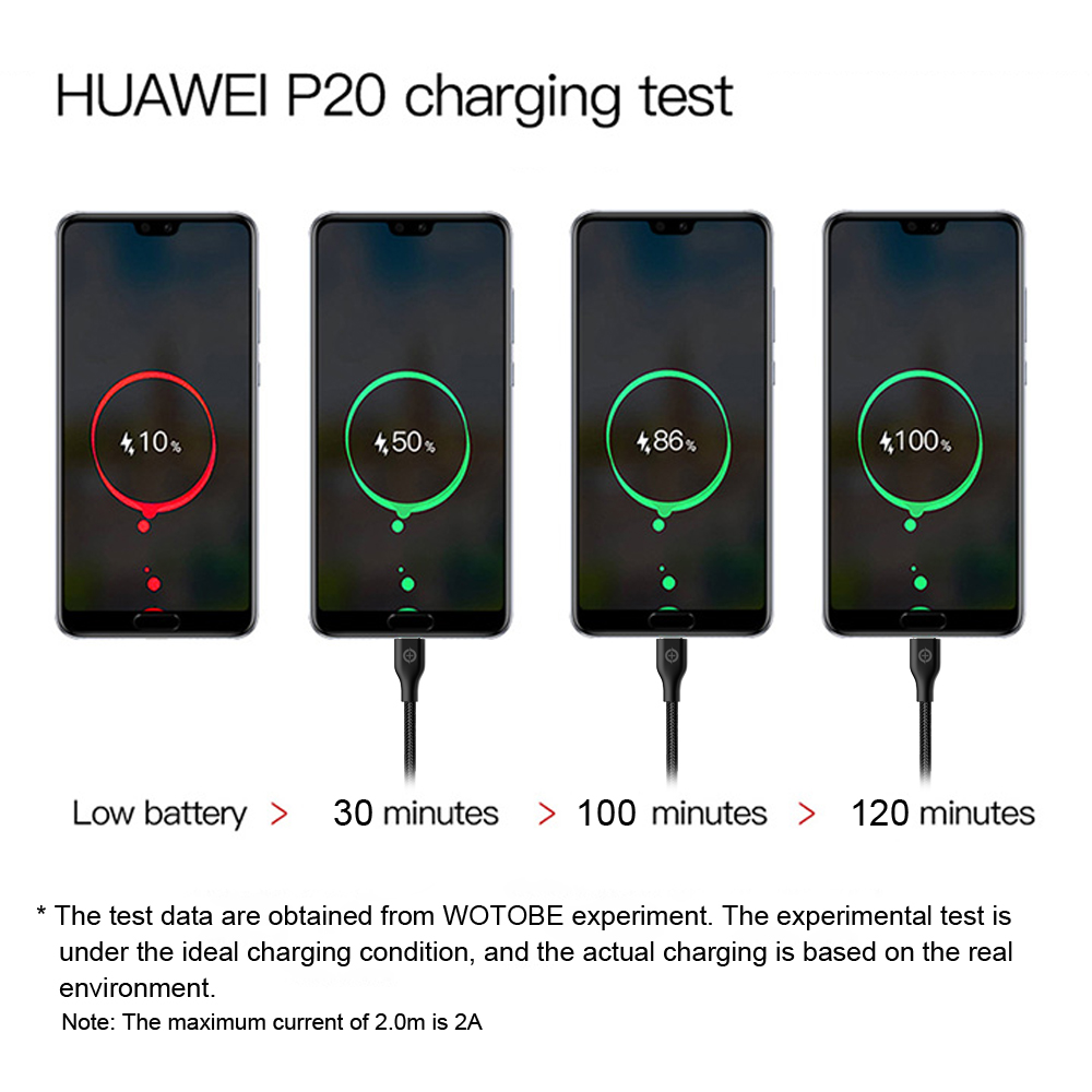 Til samsung galaxy  s8/s9/s10 note 8/9, type  c 3a mobiltelefon hurtigopladningskabel  qc3.0/ afc/fcp til huawei xiaomi 8/9/ se  (2 pakker)
