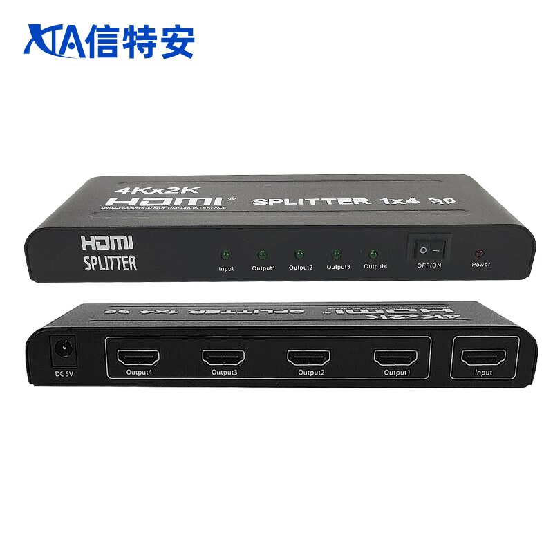 HDMI video distributor splitter 1 split 4 screen 4K HD 3D projector video computer host display split screen 1 in 4 out