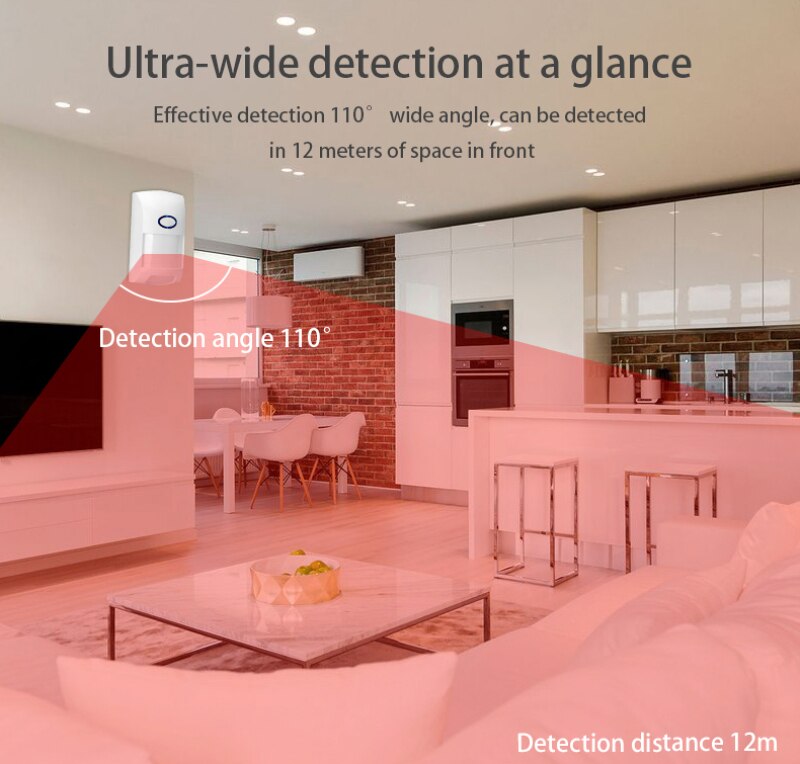 Tuya Smart WiFi-IR Detector 110 ° weitwinkel Motion Sensor Remote Alarm Smart Leben APP-zeit Überwachung Home Security Status