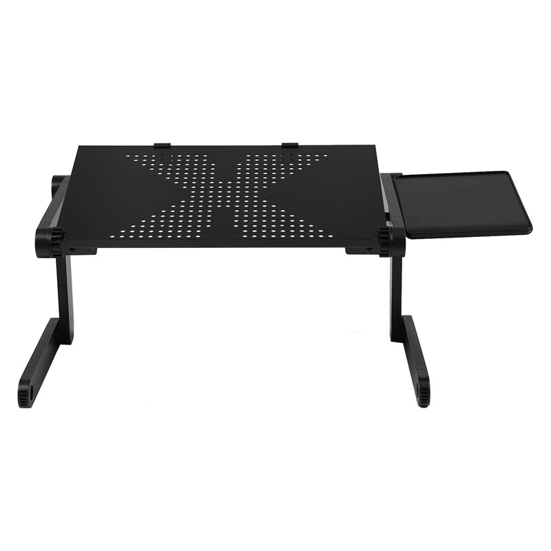 Bærbar sammenklappelig justerbar bærbar skrivebordscomputer bordbakke til sovesofa sort