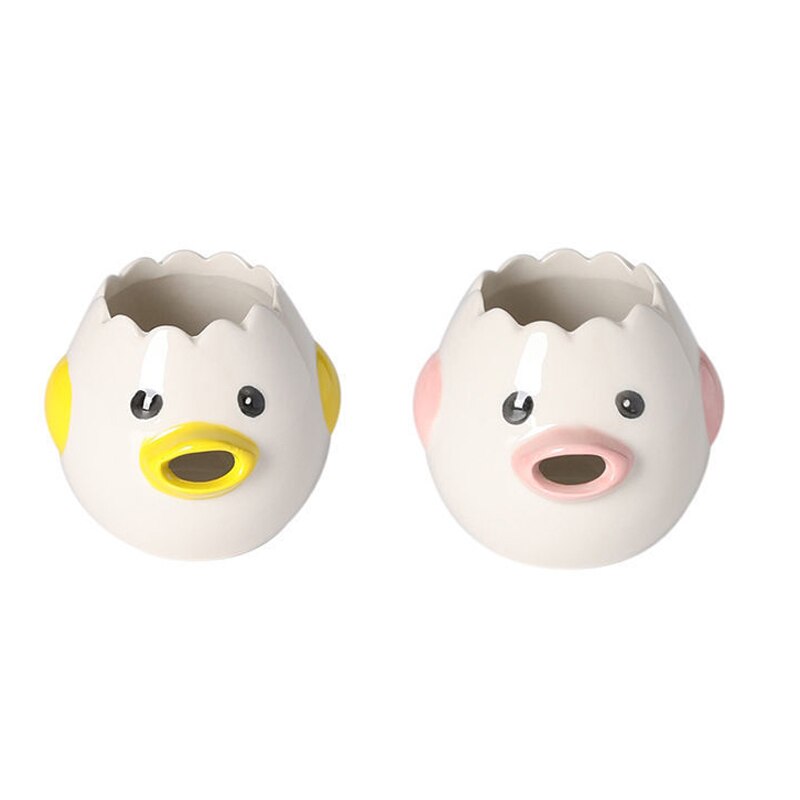 Egg White Yolk Separator Cute Cartoon Style Ceramic Chick Strainer Egg Kitchen Tool Baking Accessories Egg Rack