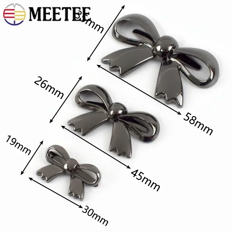 5/10 Stuks Leuke Strik Metalen Decoratie Gesp 30/45/60 Mm Tas Schoenen Clip Sluiting singels Eye-Splice Pin Gespen Boog Knop Accessoire