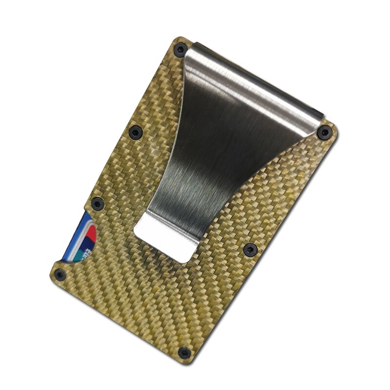 Carbon fiber wallet, metal wallet, wallet, bank card holder, carbon fiber RFID card holder: 3K gold