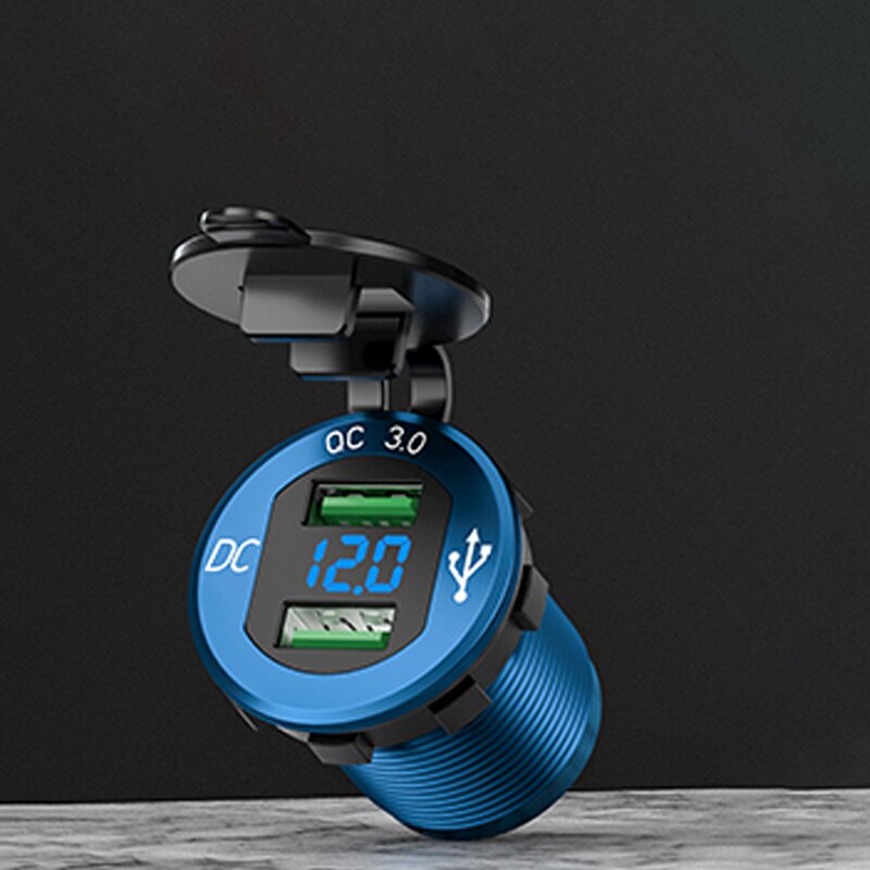 Quick Car Cigarette Lighter Socket 12V-24V QC 3.0 Car charger Waterproof Plug Power Outlet Adapter for Marine Boat Motorcycle: 03