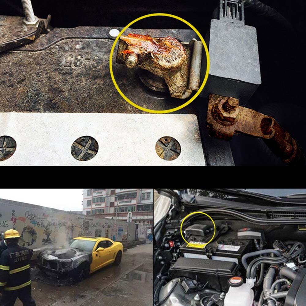 1 Uds cubierta protectora de batería de coche tapa protectora negativa de batería ABS para Toyota Land Cruiser 200 FJ 200