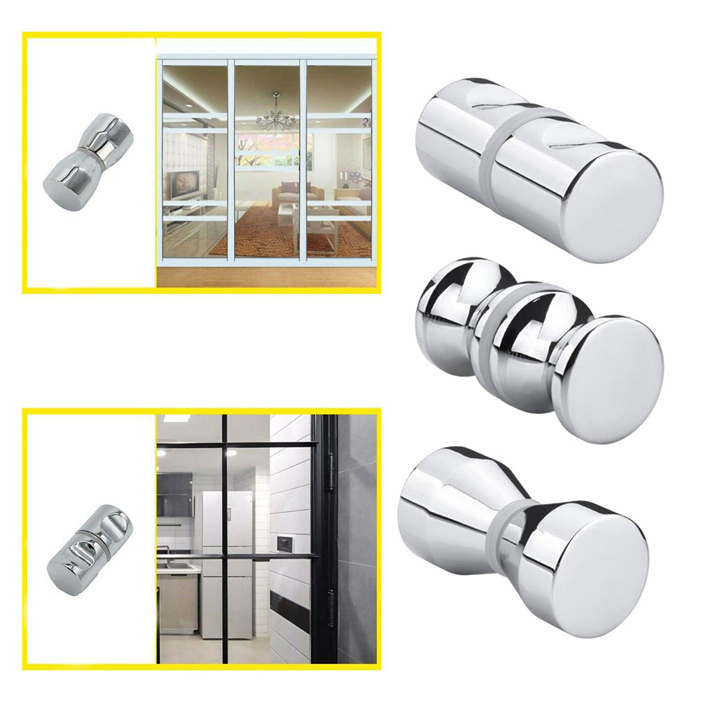 Aluminiumlegering Back-to-Back Glazen Deurknop Puller Push Enkele Glazen Deurknop Badkamer Douchekast Handvat Home Hardware