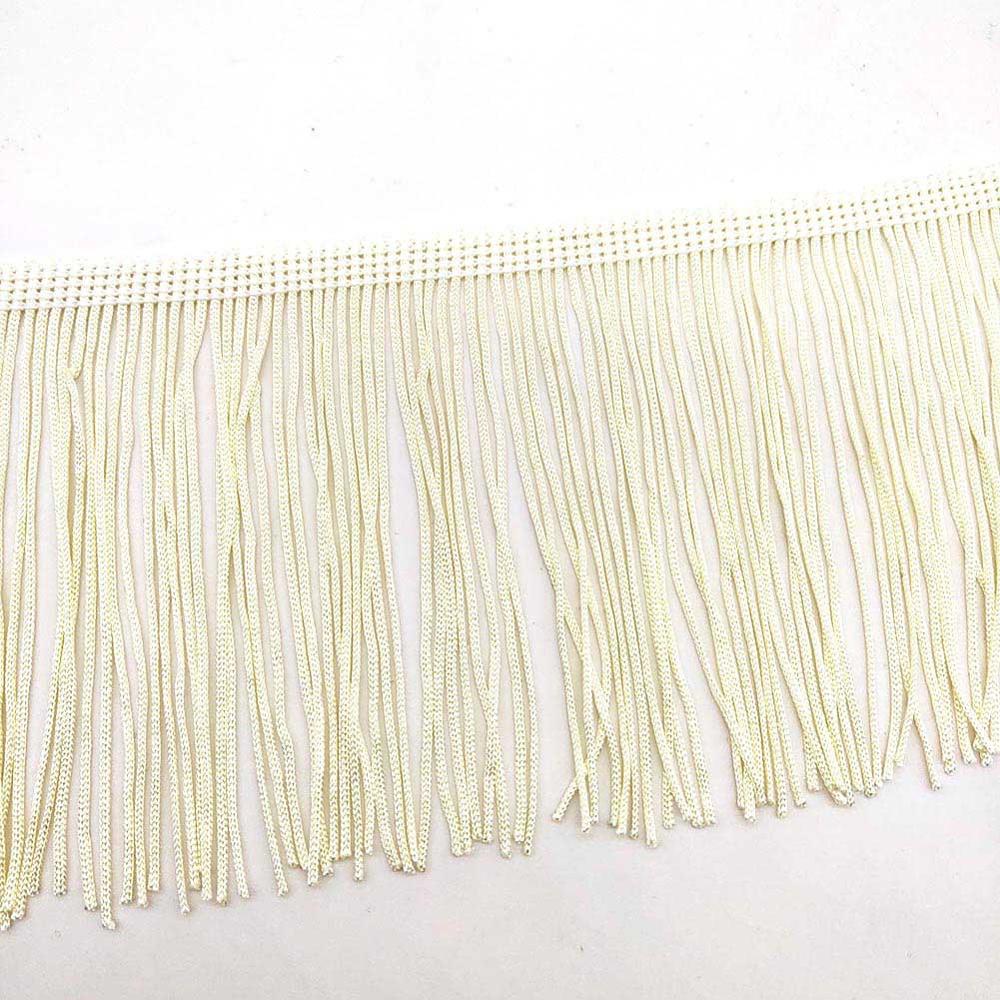 1 Yards van Pack 4 "Breedte Franjes Kant Polyerter Fibre Kwastje Kleding Accessoires Latin Trouwjurk Kwastje Lint diy: Beige