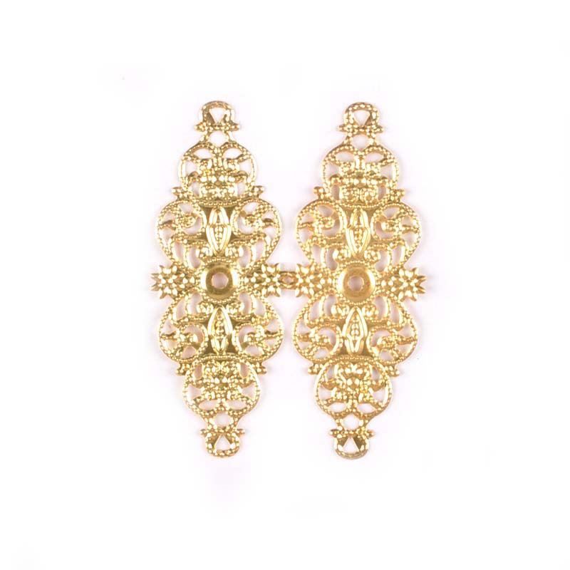Bronze Tone Flower Filigree Connectors Wraps Embellishments For Scrapbook Home Decoration DIY Metal Crafts Supplies 10Pcs yk0734
