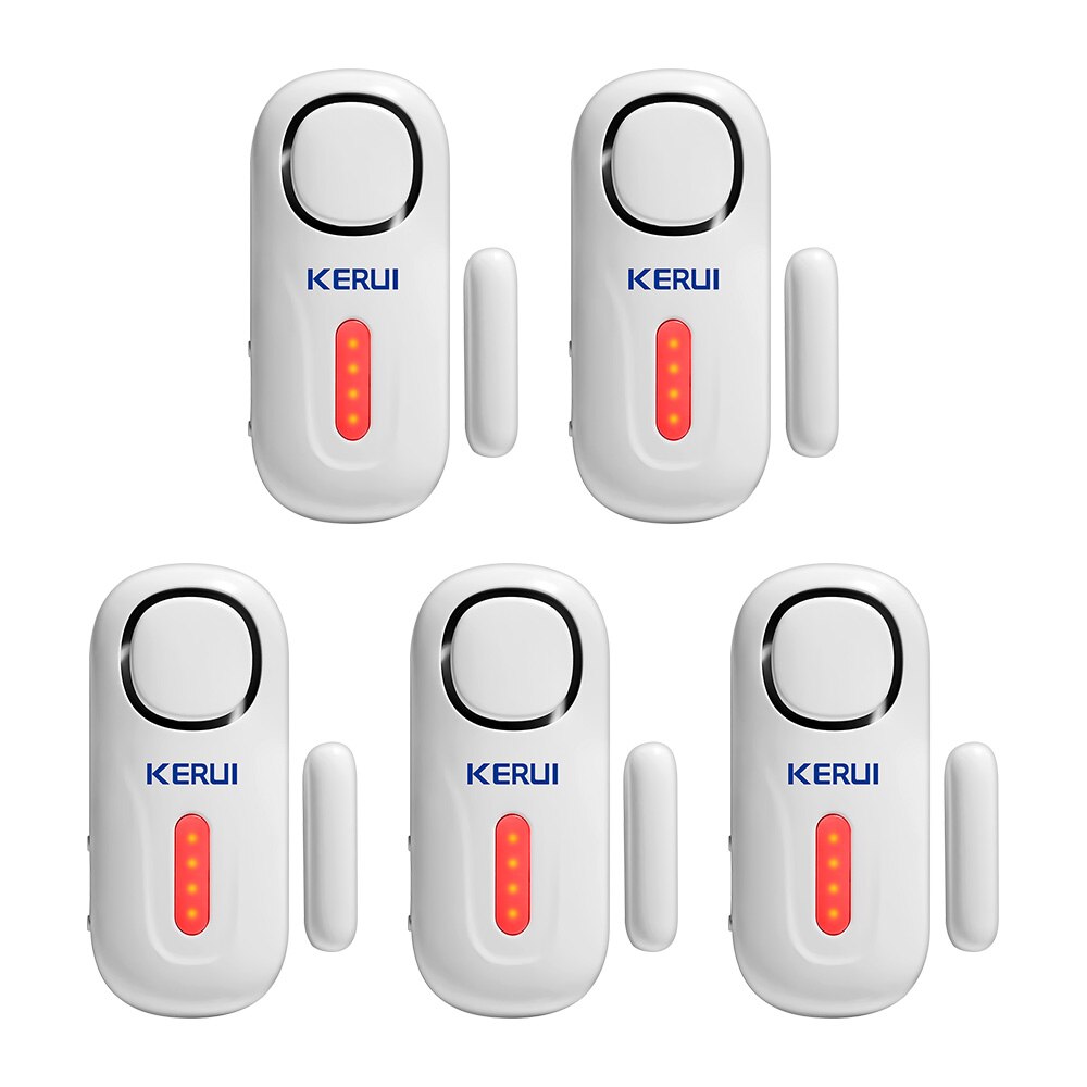 Kerui hjemmesikkerhet trådløs dørsensor alarm 433 mhz batteri strømforsyning led indikator intelligente dører vinduer skytshelgen: Default Title