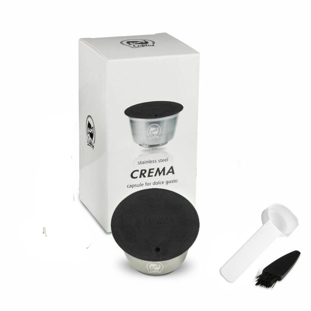 Reusable Coffee Capsule Cup Comaptible For Nescafe Dolce Gusto Lumio Refillable Filter Stainless Steel Body Original Lid: 1Coffee Capsule