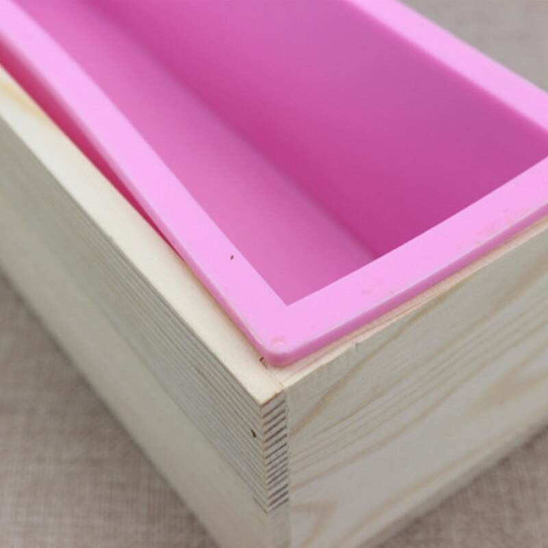 2Pcs Siliconen Zeep Mallen Rechthoekige Houten Zeep Mal Voor Diy Zeep Cake Maken