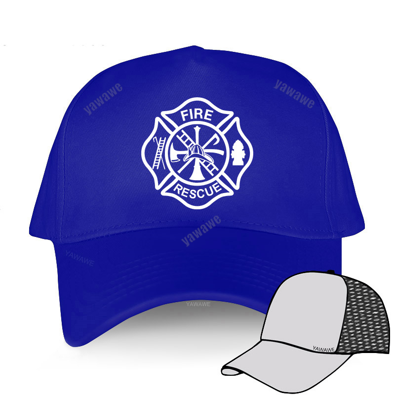 Fire Rescue Firefighter Baseball Caps Adjustable Caps Unisex Cool Fireman Hats: blue mesh