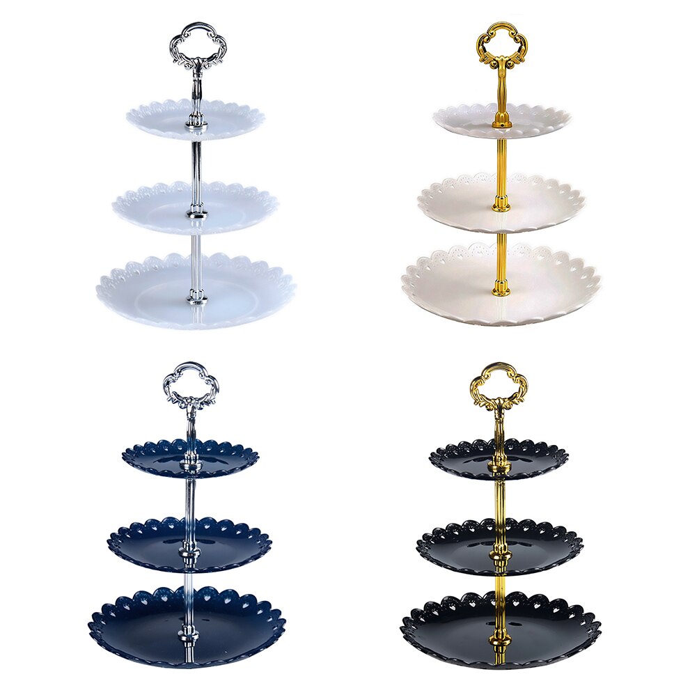3 Tier Cake Stand Afternoon Tea Wedding Plates Party Tableware Bakeware Plastic Tray Display Rack Cake Decorating Tools