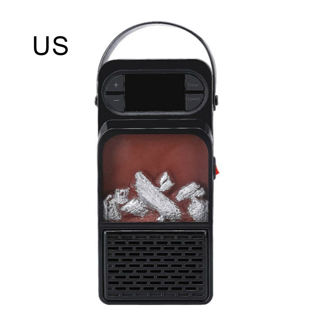 Small Household Flame Heater 110v Desktop Air Blower Leafless Electric Heating Wind Heater